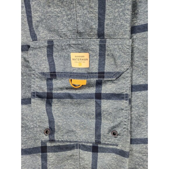 Quiksilver Boardshorts Mens 38 Blue Hybrid Swim Trunks Bathing Suit Waterman - Picture 10 of 13